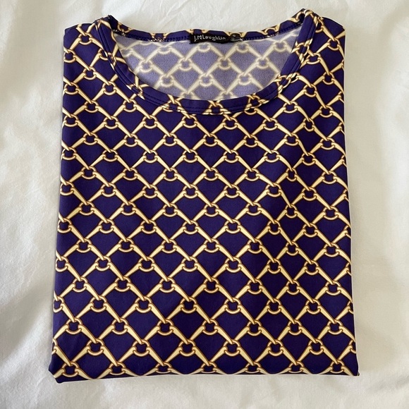 J McLaughlin | Women’s SZ S | Purple Gold Chain Equestrian Print Catalina Top - Picture 8 of 8